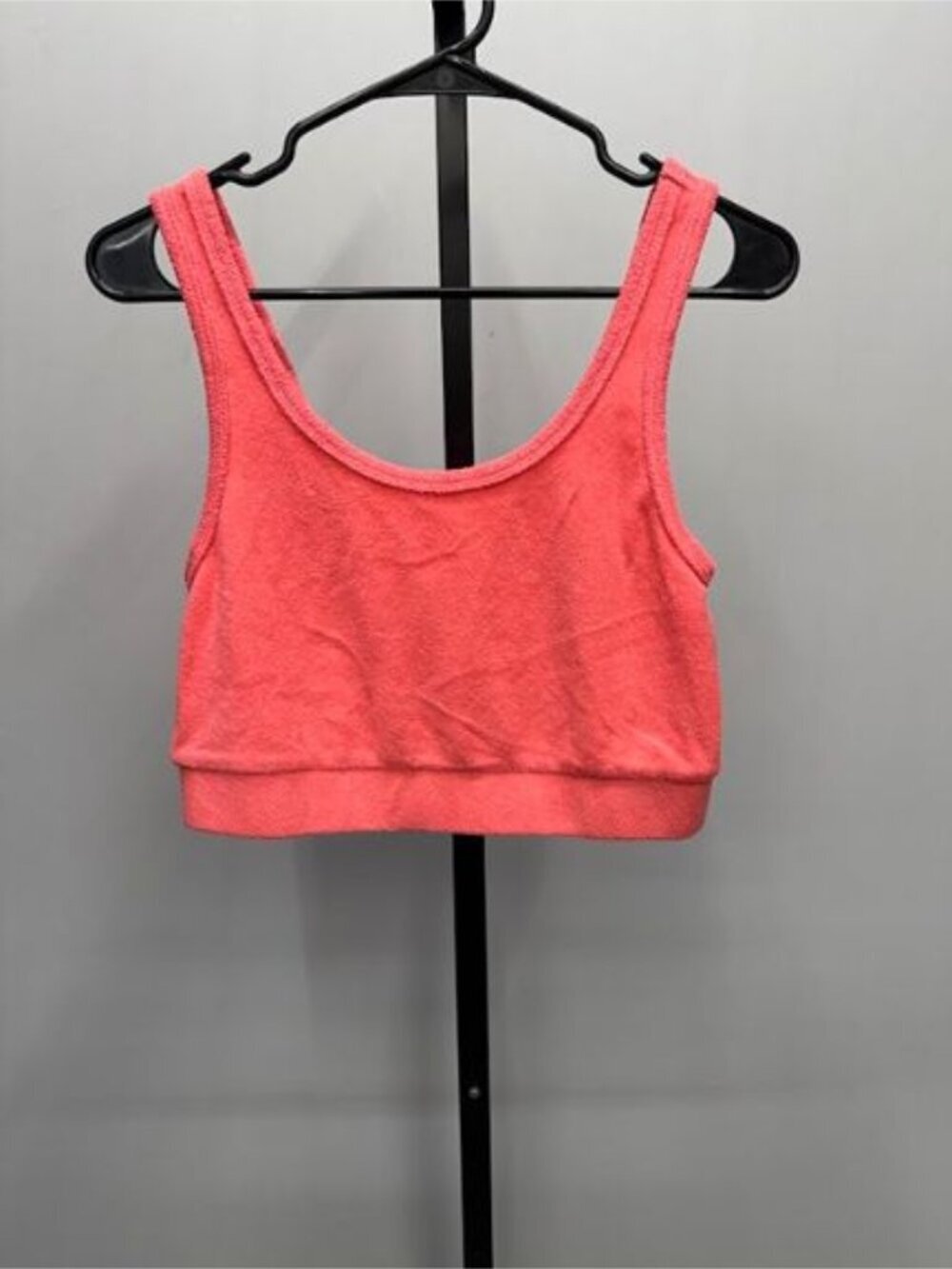 Offline by Aerie Coral Terry Cloth Cropped Bra Top